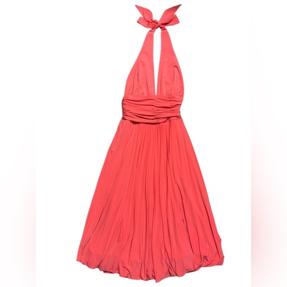 Old Hollywood Marilyn Monroe Bubble Skirt Dress  Vintage CACHE Orange Coral Sz 2 - Picture 2 of 14